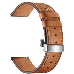 LUGEMA 22 Mm 20 Mm 18 Mm Lederen Armband Compatibel Met Garmin Vivoactive3 4 4S Smart Horlogebandriem Compatibel Met Vivoactive 4 4S 3 Sportpolsband (Color : Brown, Size : 20MM_BLACK BUCKLE)