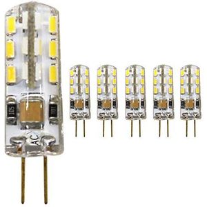 Mengjay®, 5 x G4 LED-lamp kralen 1,5 watt, AC 220-240 V, warm wit 3000 K LED-lampen, 24 SMD 3014 Leds 360° stralingshoek (220V)