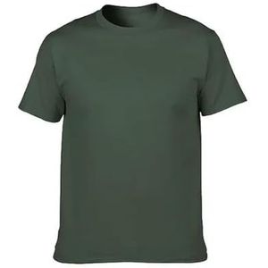 LQHYDMS Heren T-shirt Blank T-Shirt Mannen Korte Mouw Tshirts Effen Katoen Homme Tee Shirt Zomer Mannen Kleding Plus Size, Bos Groen, XL