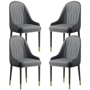 Moderne vrijetijdsstoel, keukeneetkamerstoelen Set van 4 PU lederen fauteuils Ergonomische stoelen Comfort Accentstoelen voor thuis