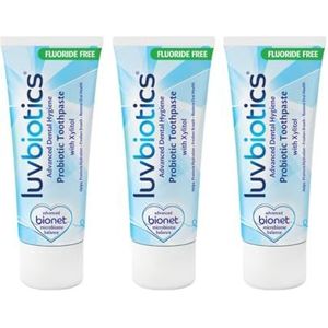 Luvbiotics Originele tandpasta met orale probiotica en xylitol – bevordert gezonde orale microbiomen voor vers ademen, gezond gum en tanden, vrij van fluoriden, SLS, parabenen - (3 verpakkingen van 75
