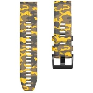 QuickFit 22mm Horlogebanden fit for Garmin Descent G1 Solar/D2 Mach 1/Descent Mk2 MK2i camouflage Siliconen Band Armband Accessoires (Color : Yellow, Size : QuickFit 26mm)