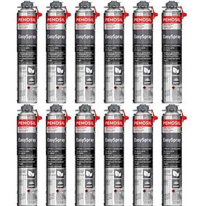 ProWegwerp polyurethaanschuim, 700 ml, 12 spuitbussen – binnen/buiten – uitstekende akoestische isolatie – uniek op de markt – gebruikspistool