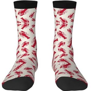 Rode kreeft volwassen grappige 3d sokken crew sokken nieuwigheid sokken gag geschenken, zachte gezellige sokken., 2 Zwart-1, Eén Maat