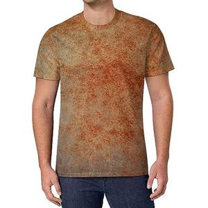 Abstracte bruine roest kunst heren T-shirt met korte mouwen casual ronde hals T-shirt mode zomer tops