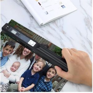 Documentscanner, Draagbare mobiele scanner 900 DPI Draadloos USB-ondersteuningskaartdocument, A4-papier Fotobeeldscan Handheld JPG PDF-display Batterij