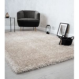 the carpet Willow hoogpolig tapijt, woonkamer, slaapkamer, modern, zacht, mat, effen, beige, 160 x 230 cm