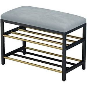 Schoenenrek Schoenenkast, Schoenenbankrek Metalen Schoenenrek Bench Organizer Met 2-laags Opbergorganizer Voor Hal Schoenenopberger voor Hal (Color : B, Size : 60 * 30 * 45cm)