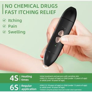 3w Draagbare Pen Tegen Jeuk Bij Muggenbeten, 2-in-1 Oplaadbare Warmtepen Tegen Muggenbeten, Snelle Jeukverlichting, Voor Kamperen, Reizen En Buiten