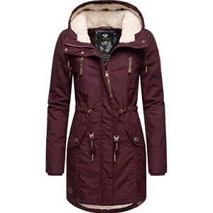 Ragwear Warme winterparka voor dames met teddybont capuchon Elsie XS-XXL, Wine Red22, L