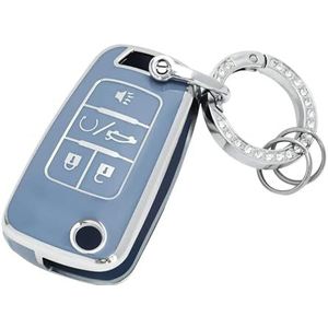 Sleutelbehuizing houder 5 Knoppen Sleutelhanger Cover Car Key Geval Flip Sleutelhanger Voor Buick Voor Encore Voor Camaro Voor Equinox Voor Impala Sonic GMC Terrain Sleutelbehuizing(Blue set)