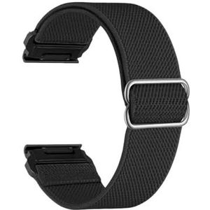 20 22 26 mm elastisch geweven nylon lusband geschikt for Garmin Fenix ​​7X 6X 5X 7S 6S 5S Pro 7 6 5 Plus 3HR 945 Epix Gen 2 Enduro horlogeband (Color : Black, Size : 22mm Fenix 6 6Pro)