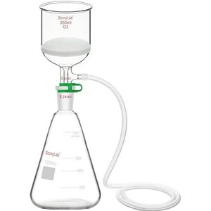 stonylab Buchner Trechter & Erlenmeyer Fles Set, 350 ml Glazen Trechter met 1L Erlenmeyer Fles en Siliconen Slang voor Laboratoriumgebruik