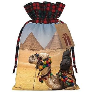 Piramide Kameel Kerst Gift Zakken Trekkoord Kerst Tassen Met Gift Tag Kerst Wrapping Zakken Herbruikbare Xmas Goodie Zakken Xmas Present Opbergtas Party Favor Tassen