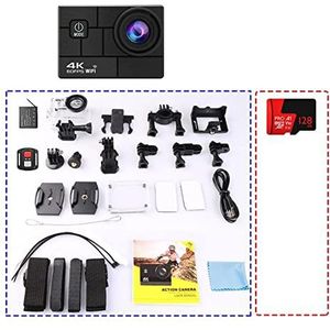 Actiecamera Actie Sport Camera Ultra HD 4K/60fps EIS 24MP WiFi 2.0inch IPS Scherm 170D Onderwater 30M Go Waterdicht Pro Helm Video Cam (Color : Option 7)