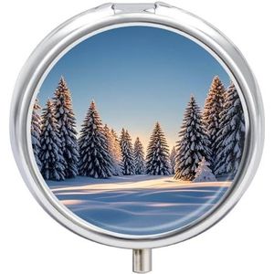 Ronde pillendoos 3 compartimenten draagbare medicijnpillendoos één maat pillendoos voor zakpillenorganisator en vitaminecontainers voor reizen