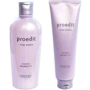 Lebel Proedit Care Works Hair Shampoo 300ml & Hair Ttreatment 250ml Set - Bounce Fit (Green Tea Set)