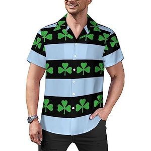 Chicago Ierse vlag heren casual button-down shirts korte mouw Cubaanse kraag T-shirts tops Hawaiiaans T-shirt 4XL