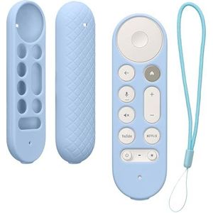 kwmobile Hoesje compatibel met Google TV Streamer 4K Case - Zachte Siliconen Cover voor Afstandsbediening - Lichtblauw