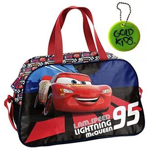 Disney Pixar Cars Auto McQueen handtas sporttas trainingstas schoudertas tas reistas sporttas incl. lichtgevende hanger, multicolor, Medium, Sporttas