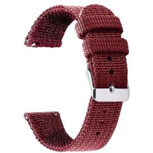 Ateldooly Nylon canvas horlogeband 18mm 20mm 22mm 24mm, geweven zachte riem, universele armband voor mannen en vrouwen, snelsluiting armband, 24mm-silver, Nylon