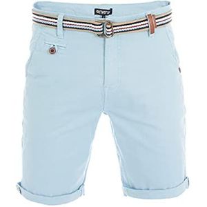 Riverso RIVKlaas Shorts/korte broek/bermuda voor heren; normale pasvorm; met riem; voor de zomer; 98% katoen; keuze uit diverse kleuren en maten, Lichtblauw (19200), 36