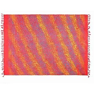 Pareo Sarong Shawl Dames Wrap Skirt Beach Strandlaken Opaque als Towel Dress en Dress Dames Handgemaakt van Fair Trade Productie Batik Rood Veelkleurig