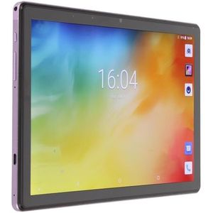 Tablet-pc, 8800 MAh Batterij 10 Cores 10,1 Inch FHD Desktop Tablet-pc 12 GB RAM 256 GB ROM EU-stekker 100‑240 V voor op Reis (Paars)