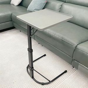 standing computer desk Laptoptafel, luie nachttafel, handig opvouwbaar, verwijderbaar bureau, salontafel, nachtkastje (Color : Light Grey, Size : Liftablefoldable)