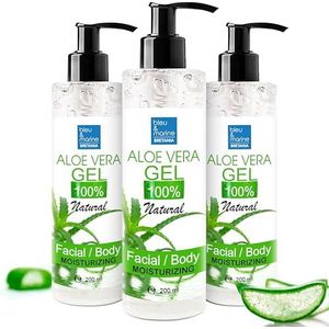 100% natuurlijke aloë vera-gel, verstevigend lichaam, anti-rimpel gezicht, hydraterende huid en haar, verzachtend en herstellend haar (na de zon, na het scheren en ontharing) - 3 x 200 ml