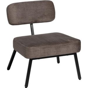 LOLAhome Moderne stoel, grijs, stof en metaal, 58 x 59 x 71 cm