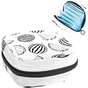 Periode Pouch Draagbare Tampon Opbergtas,Tampon Houder voor Portemonnee Vrouwelijke Product Organizer,Watermeloen Fruit Patroon, Meerkleurig, 4.7x6.6x6.6 in/12x17x17 cm