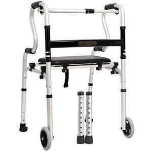 Opvouwbare rollator Looprek Rollators Opvouwbare rollator met 8 segmenten in hoogte verstelbaar van 74 tot 92 cm Rollators met sponszitting