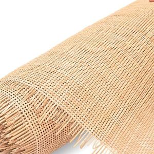 Rotan Riet Webbing Roll Vierkant Natuurlijk Rieten Reparatiemateriaal,Open Mesh Rotan Singelband Cane Webbing Sheet,Pre-woven Riet Net Rotan Webbing Stof voor Doe-Het-Zelf Knutselen Kast Stoel Meubels