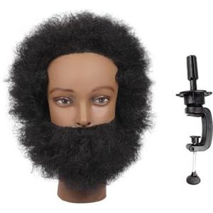 Mannequinhoofd met echt menselijk haar, oefenhoofd for kappersopleiding, mannelijk cosmetologiepophoofd for haarstyling