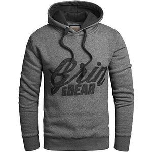 Grin&Bear GEC469 Slim fit capuchontrui voor heren, antraciet, XL