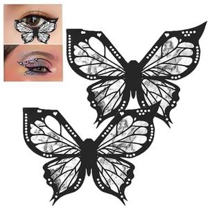 Butterfly Eyeliner Stencil, Butterfly Eyeliner Stamp, Butterfly Makeup Stencil, Eyeliner Stencils for Eyes Wing, Winged Eyeliner Stamp,Reusable And Flexible Eyeliner Applicators Shaper Tool (2Pcs)