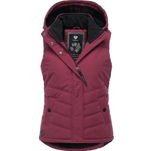 Ragwear Hesty Intl Mouwloos outdoorvest, warme winterjas, waterdicht, met afneembare capuchon, XS-6XL, Wine25, XS