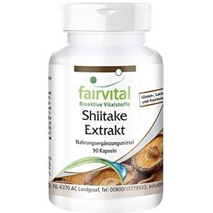 Fairvital | Shiitake extract capsules 500mg - HOOG GEDOSEERD - VEGAN - 90 capsules - paddenstoel extract gestandaardiseerd op 30% polysachariden