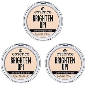 essence BRIGHTEN UP! banana powder, 20, geel, matterend, voor de gemengde huid, veganistisch, olievrij, zonder parfum, zonder alcohol, 3-pack (3x9g)