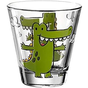 Leonardo Bambini drinkglas, kinderbeker van glas met diermotief, vaatwasmachinebestendig sapglas, 1 stuk, 215 ml, 017900