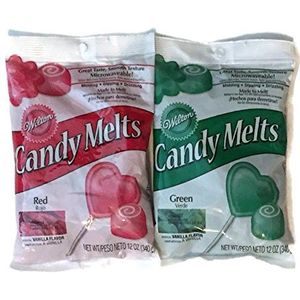 Bundle of Wilton Candy Melts, Red and Green, 12-ounce Each, 1911-1357 (Pack o...