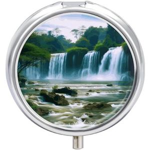 Waterval Landschap Pillendoos Pil Case Pil Organizer Geneeskunde Pil Organizer Wekelijkse Pil Organizer Pil Houder Kleine Pil Case Pil Containers Pil Houder voor Portemonnee