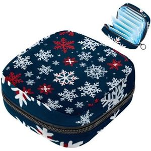 MUOOUM Kerst Sneeuwvlok Patroon Maandverband Opbergtas Draagbare Menstruatie Tas Voor Vrouwen Tiener Meisjes Menstruatie Cup Pouch Nursing Pad Houder