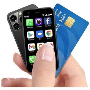 McMgc Mc15mini ontgrendeling 4G, mini-smartphone, 3,0 inch, dubbele kaart, batterij 1800 mAh, camera 5 MP + 5 MP, basistelefoon Face Unlock (zwart)