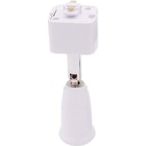 Universele E27 geleiderail lamphouder 360 graden draaibaar LED-spotkopvoet 2-draads lampfitting conversie wit(White)