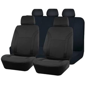 Stoelhoezen Beschermhoezen Universal Sports Polyester Autostoelhoesset Past Op De Meeste Auto's Effen Stof Bicolor Stijlvolle Autostoelbeschermer(Type A Black 5 seat)