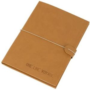 One Line Voyage - Travel Journal Notebook - Harde Cover Kunstlederen Notebook om te organiseren en te herinneren Uw Travel Diary A5 (Camelbruin)