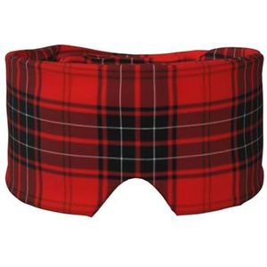 Rode en zwarte geruite print oogschaduw cover voor dutje reizen yoga, oogdekking blinddoek reizen kantoor dutje vliegtuig