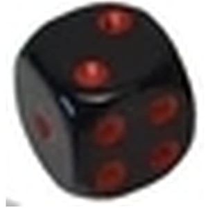 6 Zijdige Dobbelstenen 16mm Acrylic Casino Digital Polyhedral Dice Set Six Sided Spot Fun Board Game Dice D & D RPG Games Party Gambling Game Dices 10 stks Dobbelsteen (Size : BLACK WITH RED POINT)